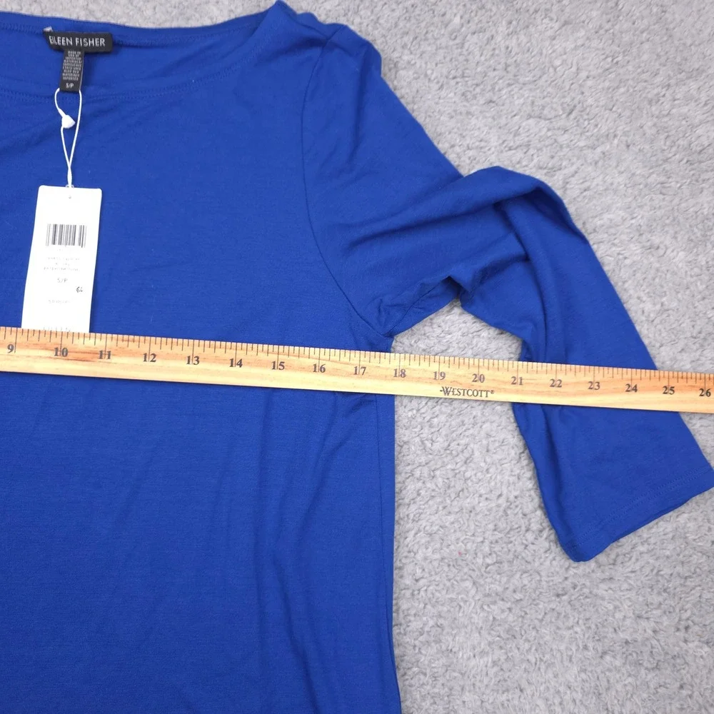 Eileen Fisher Royal Bateau NK Tunic‎ Dress Knit Long Sleeve Casual Comfy Size S